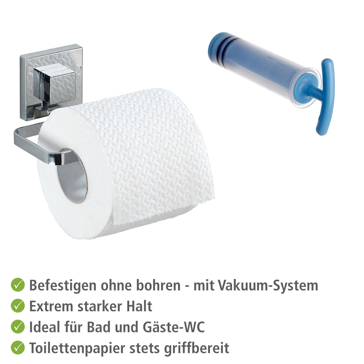 Wenko Vacuum-Loc Quadro Toilettenpapierhalter 217248 