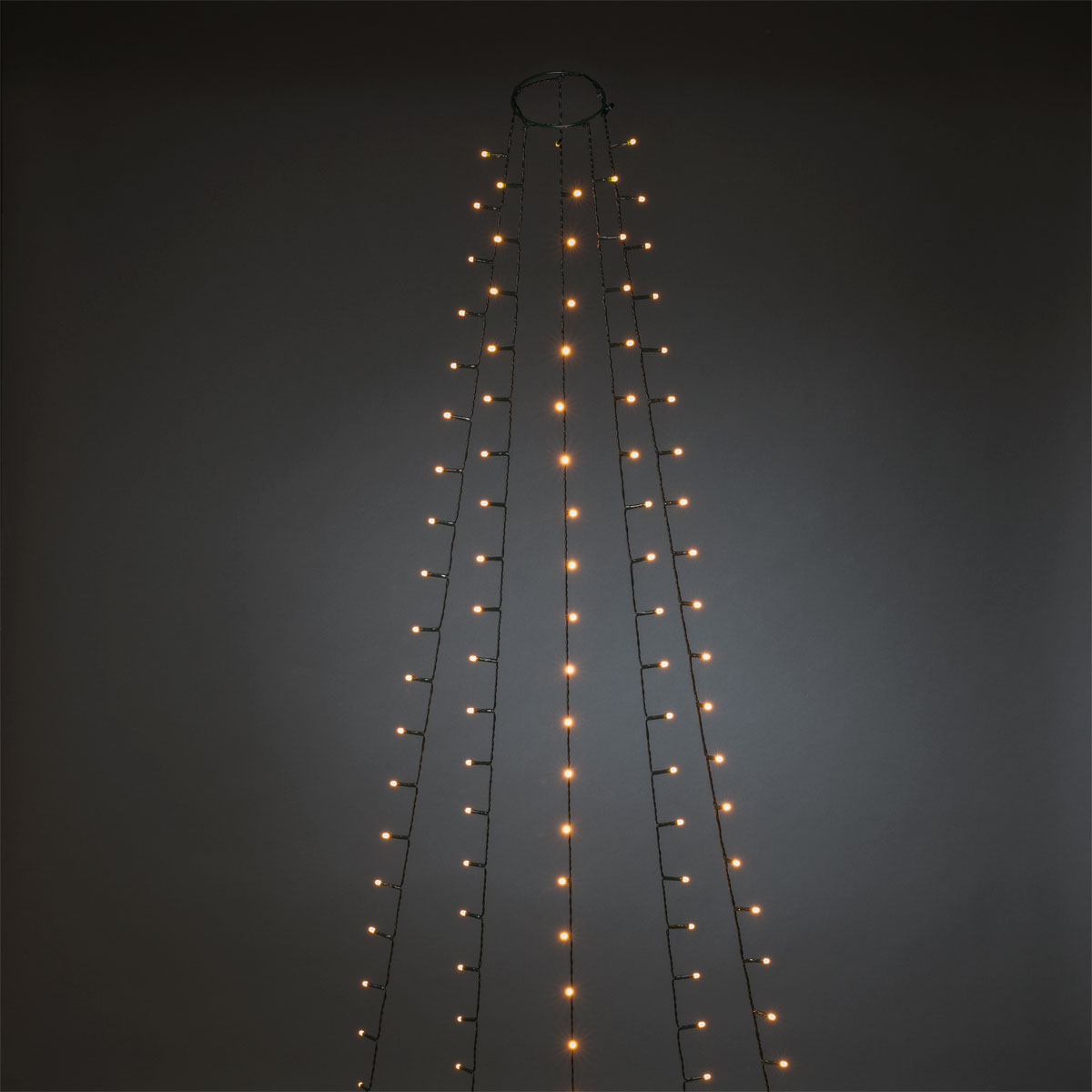 LED Baummantel mit Ring 5 bernsteinfarbenen Stränge mit je | 205252 Dioden, cm, gefrostet 30 Durchmesser 8