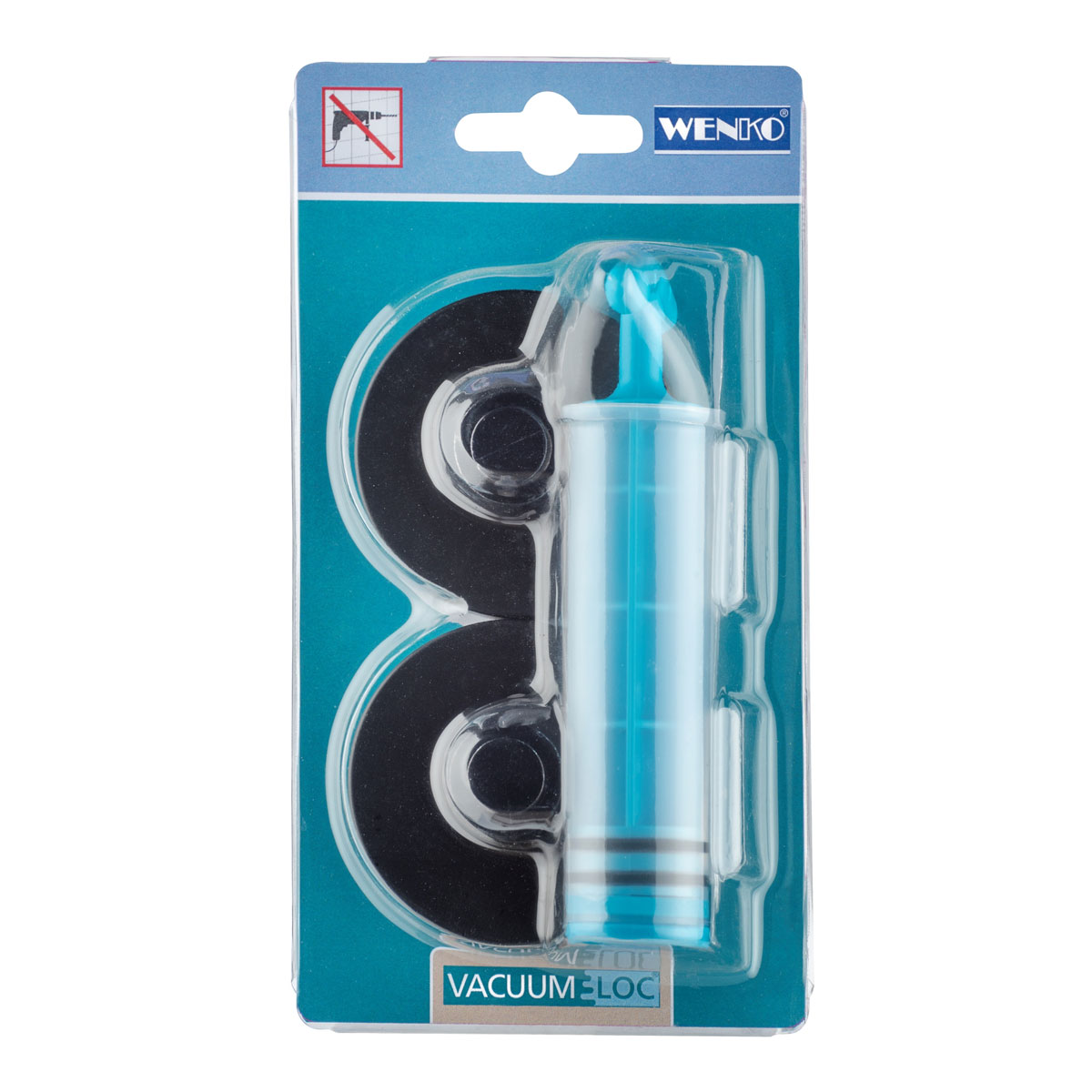 VacuumLoc Classic Black | 2-teilig Eckregal 514945 Badezimmer-Set Wenko Plus mit Adapter und Haartrocknerhalter