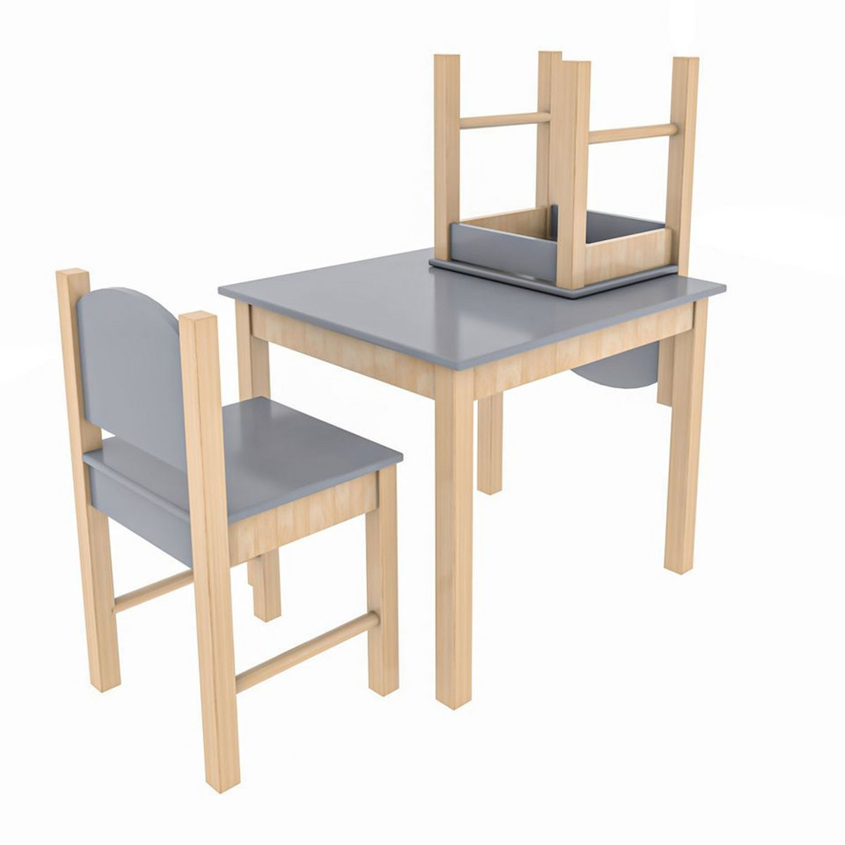 grau Grau Coemo | 2 K003207152 | 1 3tlg. Kindersitzgruppe Tisch Stühle Stefano
