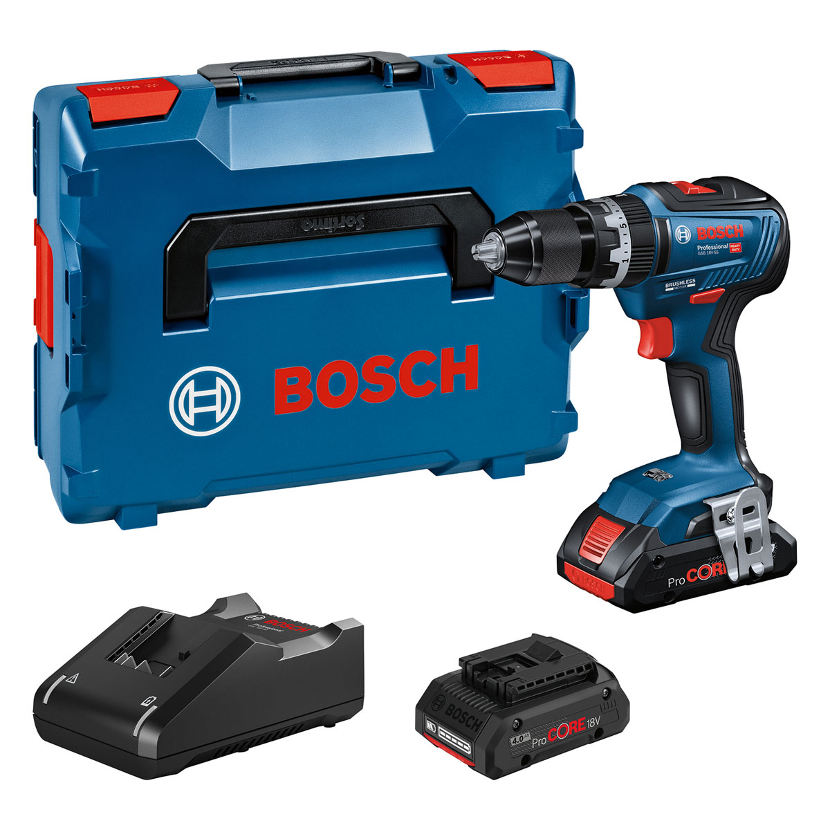 Bosch Professional Akku-Schlagbohrschrauber-Set GSB 18V-55 | 241476