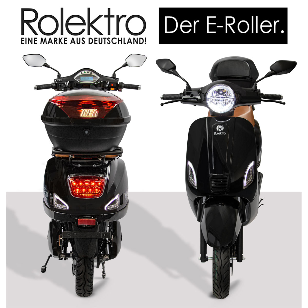 Rolektro Retro Roller E-Roller 45 km/h Schwarz | V.2021 Lithium 60V-27,5Ah 2000W K000628988