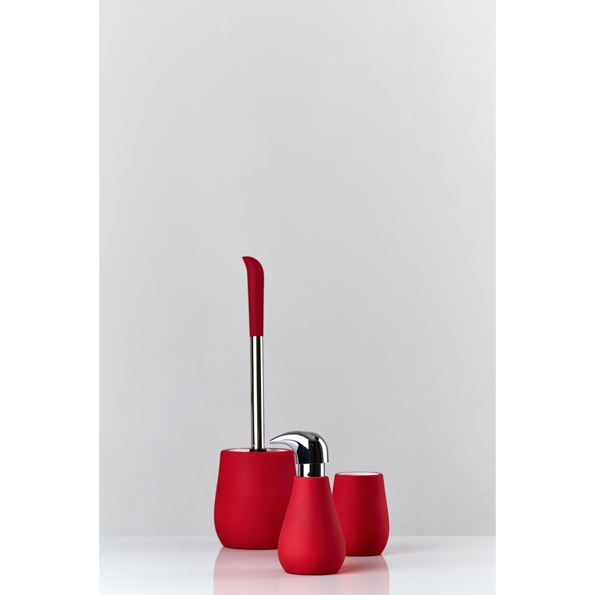 Wenko WC-Garnitur Sydney Rot Matt | Beschichtung 514543 Soft-Touch Keramik mit