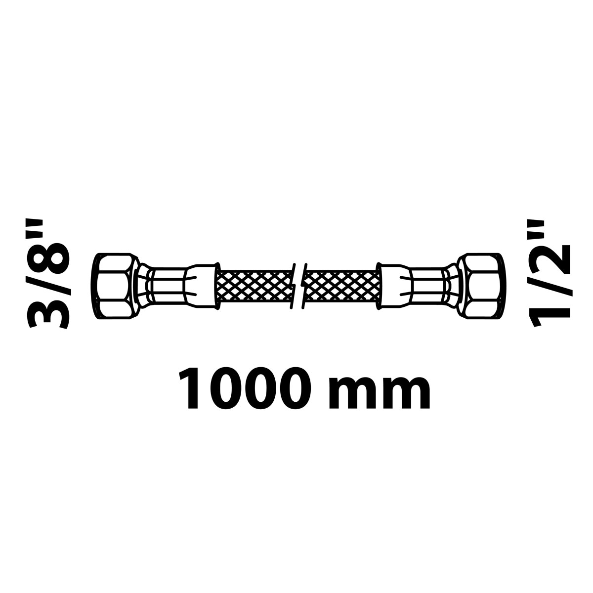 Armaturenschlauch 50 cm 3/8 IG/1/2 IG