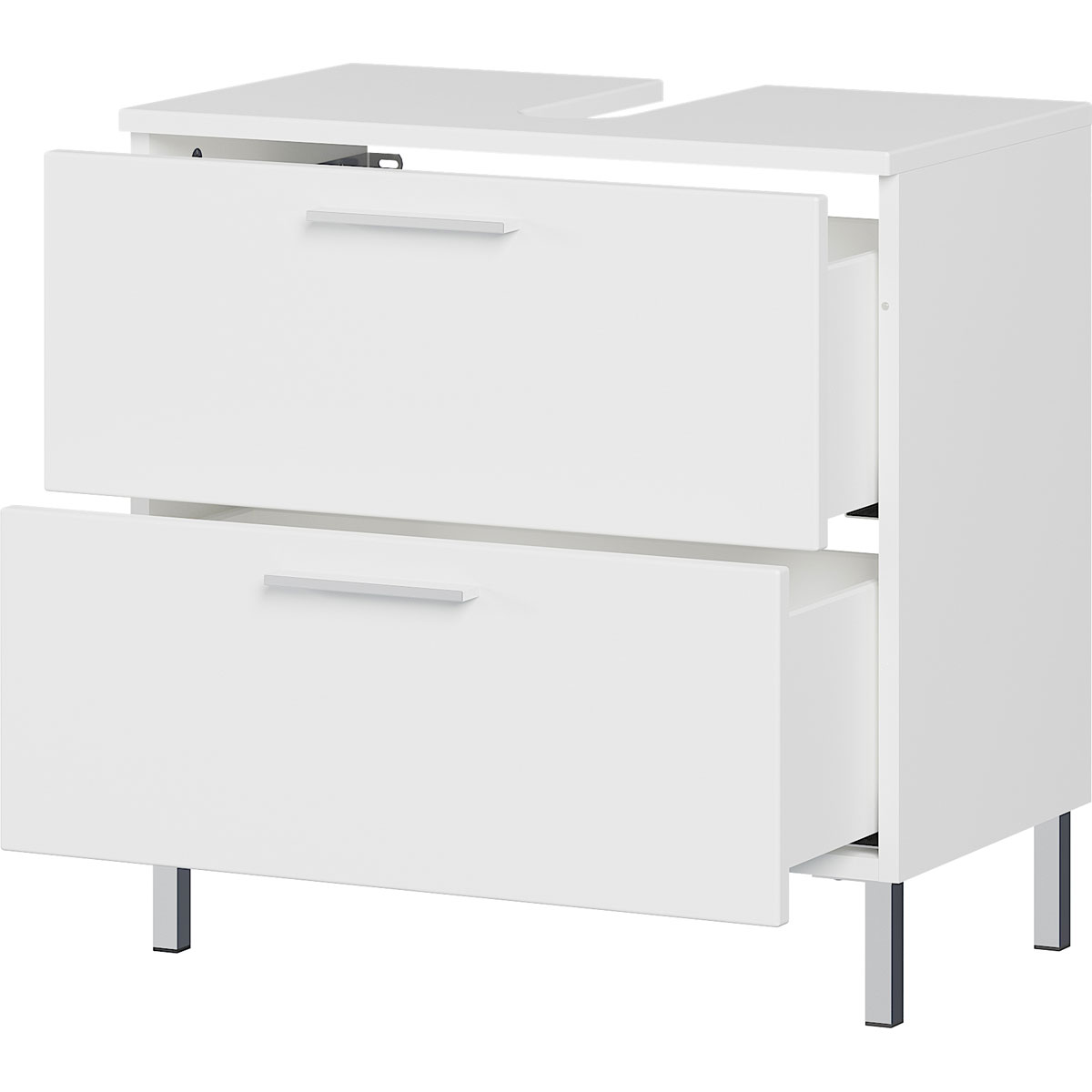 Badmöbel-Set 4 und | K000065125 inkl Spiegel weiß 3- Supermatt Waschbeckenunterschrank teilig Hochschrank