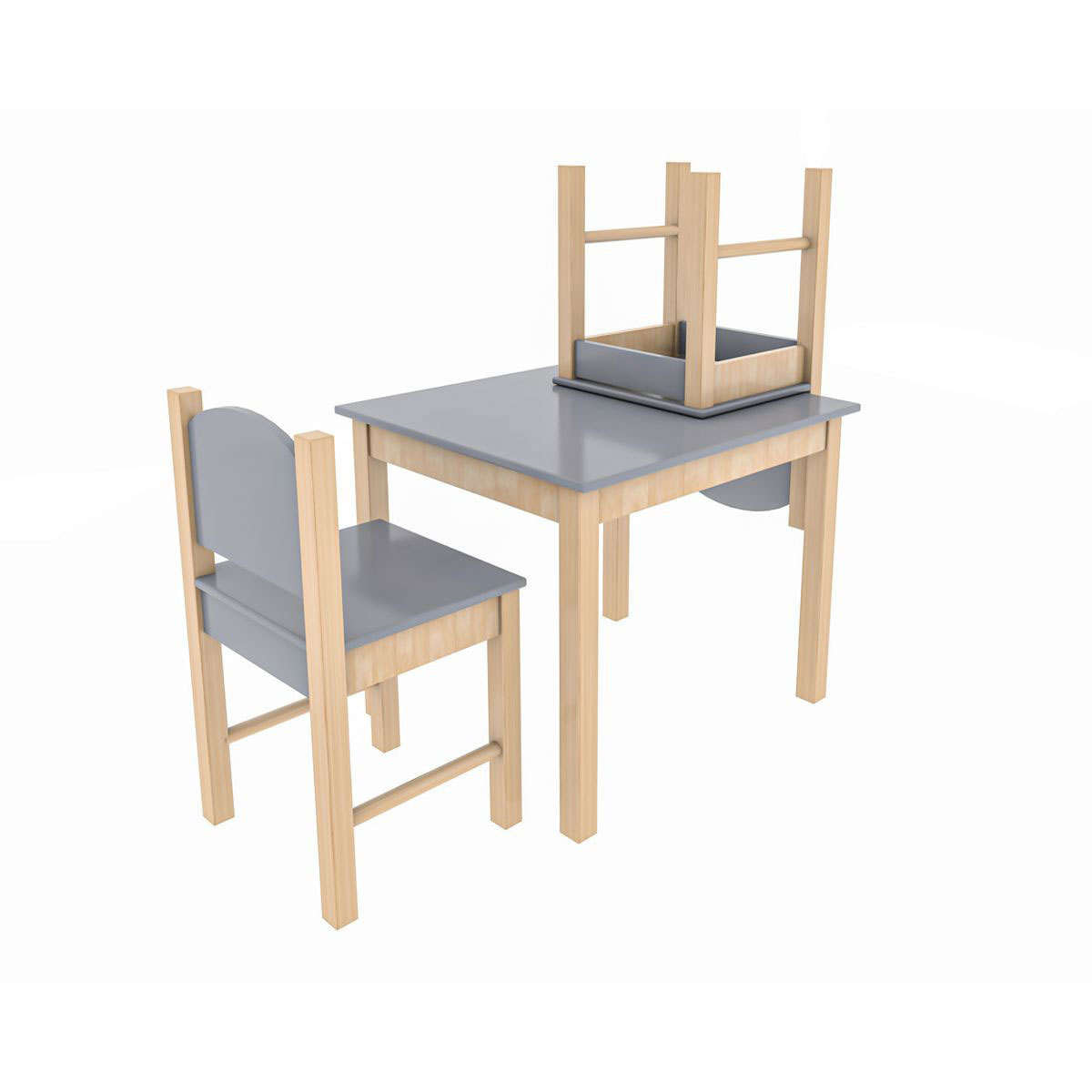 Kindersitzgruppe grau | 2 Stühle | Stefano 3tlg. Coemo Tisch K003207152 1 Grau