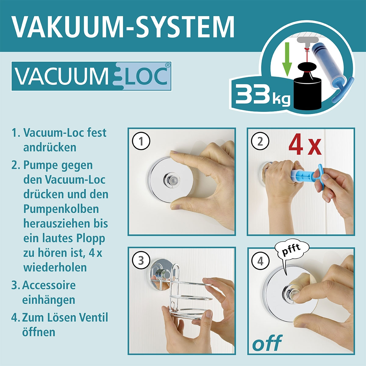 Wenko Vacuum-Loc Eckregal | Bari 895058 2 Etagen