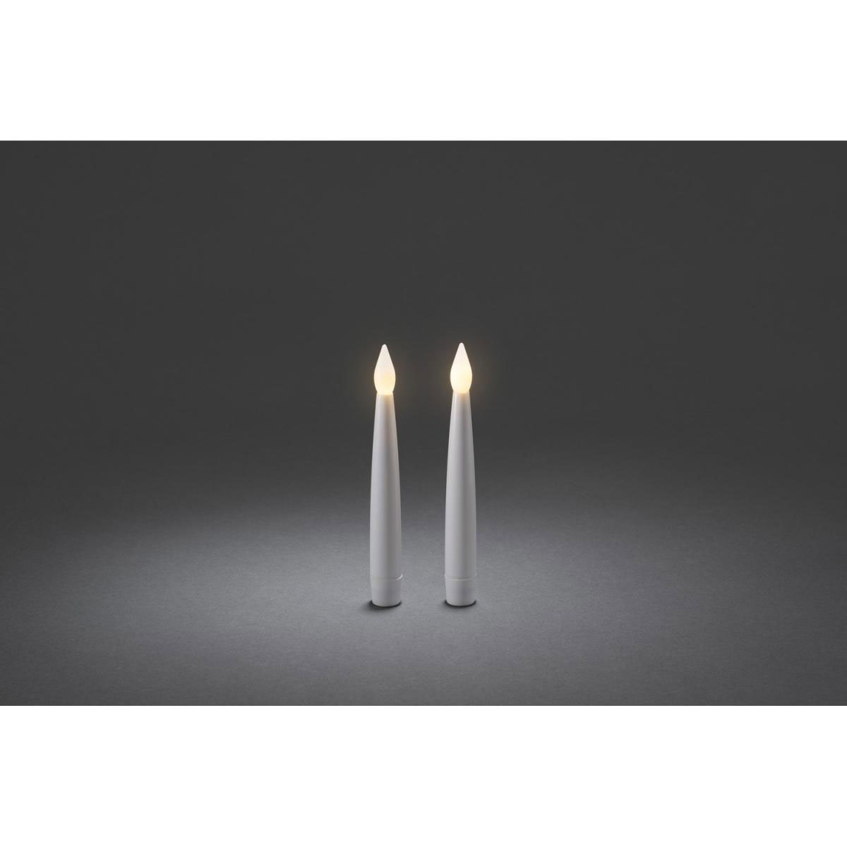 | LED Kerzen 2er-Set weiß flackernd Konstsmide 210880